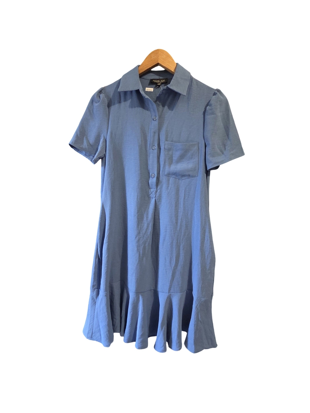 Rachel Zoe Light Blue Short Sleeve Polo Midi Dress